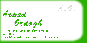 arpad ordogh business card