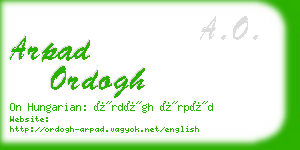 arpad ordogh business card